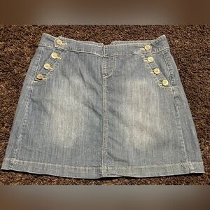 YNC Medium Wash Distressed Stretch Denim Jean Skirt Sz. 13
